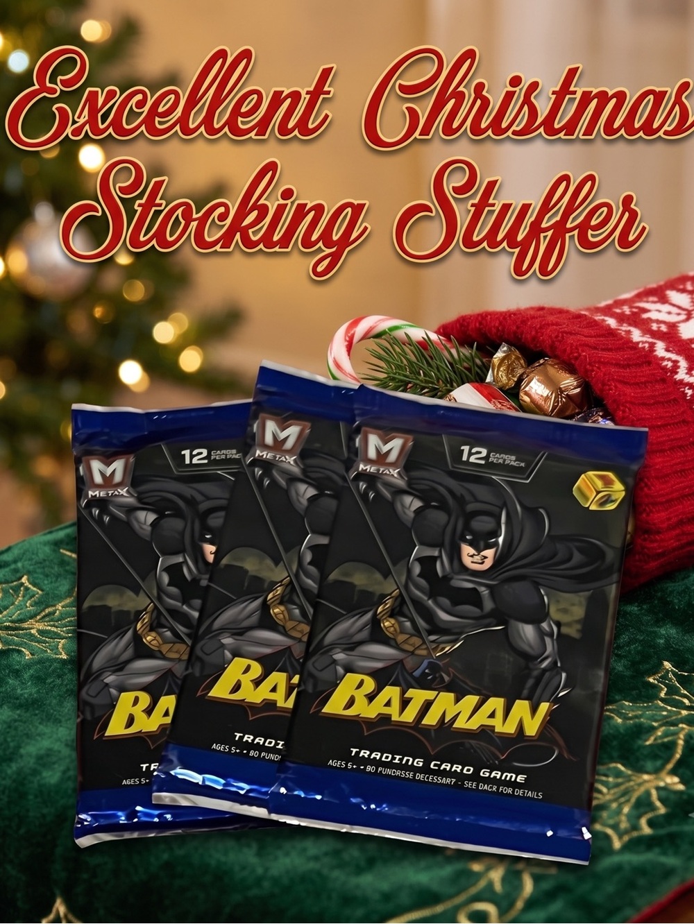 🌸 New Unopened Factory Sealed Batman Cards, Pack of 12 Cards, 3 Packs